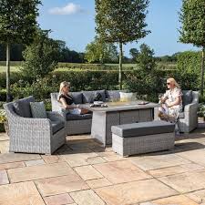 Ascot Sofa Rattan Dining Set With Fire