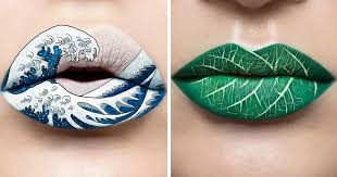 makeup artist turns her lips into