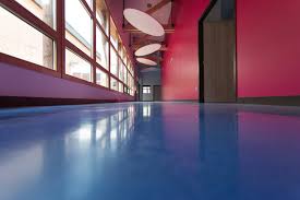 coloured concrete floor