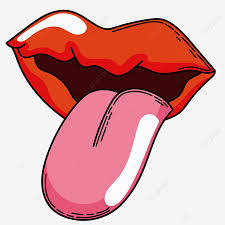 cartoon lips with tongue sticking
