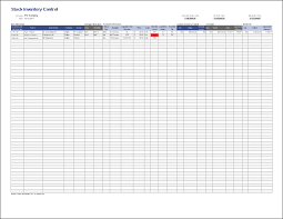Inventory Control Template Stock Inventory Control Spreadsheet