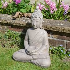 Buddha Sitting Statue Weathered Stone