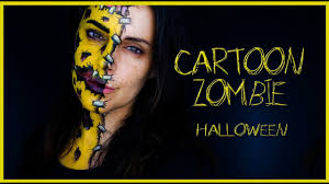 cartoon zombie half face makeup