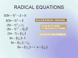 Solving Radical Equations Objective