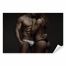 Postereck 0911 Poster Leinwand Sexy Paar, Liebe Erotik Nackt Sixpack Mann  Frau | eBay