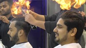 Indian Barber Cuts Men S Hair By Setting It On Fire Youtube