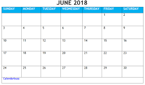 June 2018 Printable Calendar Template 2018 Calendars Pinterest