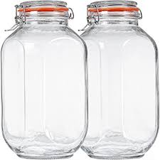 1 Gallon Square Glass Storage Jars With