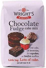 Wrights Chocolate Fudge Cake Mix Brownies gambar png
