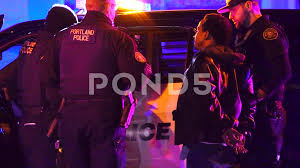 police arrest a person at night stock