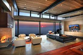 modern living room with open views