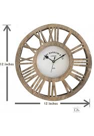 12 Inches Round Rustic Wood Wall Clock