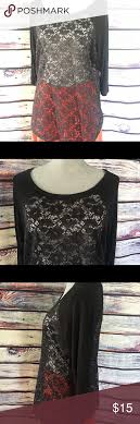 Maurices Lace Baseball Top Maurices Black Lace 3 4 Sleeve