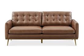 Isaac Leather Sofa With Ottoman