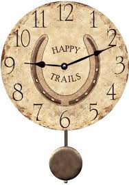 Happy Trails Western Horseshoe Clock