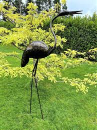 Metal Heron Garden Artwork
