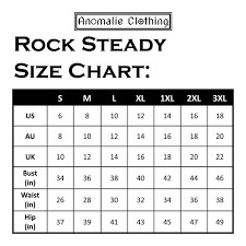 Rock Steady Clothing Size Chart 2019