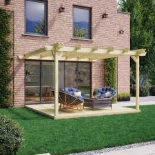 Double Garden Pergola And Decking Kit