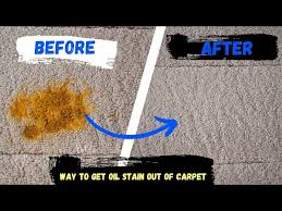 get dried oil stains out of carpet