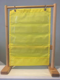 Details About Lakeshore Yellow Pocket Chart With Wooden Frame Holder 20 Inches Tall