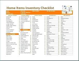 House Inventory Template Household Goods Descriptive Home