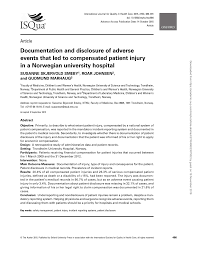 Pdf Documentation And Disclosure Of Adverse Events That Led