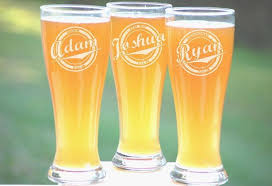 bridal party glasses custom beer can