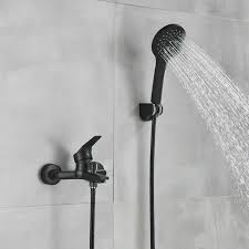 matte black shower faucets wall mount