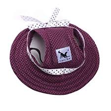 Cideros Pet Dog Hats For Small Size Dogs Visor Design Fashion Dogs Baseball Sun Hats Sport Cap With Ear Holes And Chin Strap