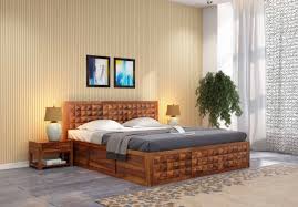 diamond wooden queen size bed with