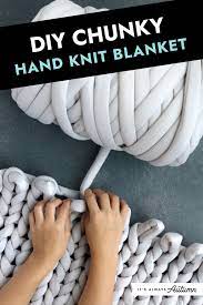 chunky hand knit blanket for beginners