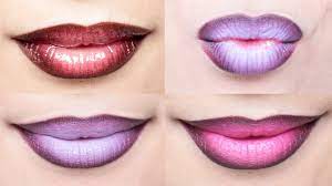 ombre lips tutorial with 3 diffe