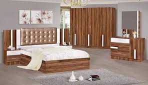 brown modern wooden bedroom furniture