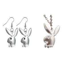 If you have your own one, just send us the image and we will show. Mainstreet Classics Playboy Bunny Logo Silver Metal Pendant Necklace And Earrings Set Walmart Com Walmart Com