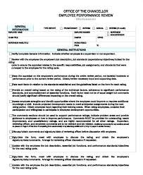 Sample Employee Performance Review Forms 8 Reviews Templates