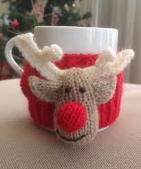 In a magic ring, crochet 6 sc. Free Knitting Pattern For Reindeer Cup Cosy Adorable Mug Cozy With Rudolph Face S Christmas Knitting Patterns Free Christmas Knitting Patterns Knitting Gift