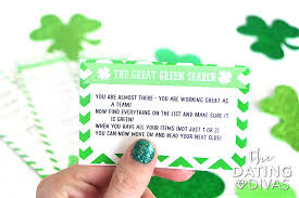 Give the kids the first clue leading them to their first destination. 6 Family Fun St Patrick S Day Scavenger Hunt Clues The Dating Divas