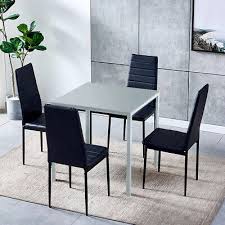 Square Glass Dining Table And 2 4 Pu