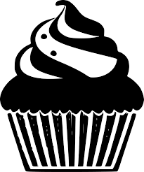 cupcake black and white vector