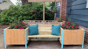 Bench With Raised Planters Free