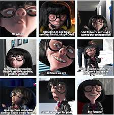 I also love when she says, edna mode (insert long pause) and guest after mrs. Edna Mode She Is My All Time Favorite Character I Quote Her All The Time Funny Disney Memes Disney Funny Disney Memes