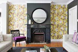 Fireplace With Wallpaper