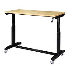 Solid Wood Top Workbench Table