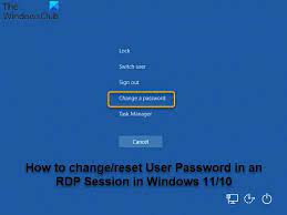 change user pword in an rdp session