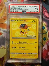 Ash's pikachu (hoenn cap) ash and pikachu travel across. Auction Prices Realized Tcg Cards 2017 Pokemon Sm Black Star Promo Ash S Pikachu I Choose You