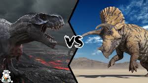 tyrannosaurus rex vs triceratops who