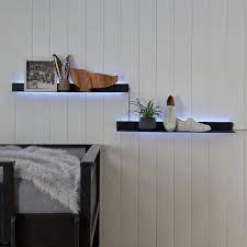 Backlit Wall Display Shelf Black