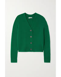 Vince Cashmere Cardigan in Green | Lyst