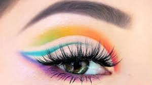 rainbow cut crease makeup tutorial