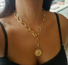 Women neck chain gold choker chunky necklace double layer jewelry gift for love. Chain Link Jewelry Trend Oversize Chunky Women Styles